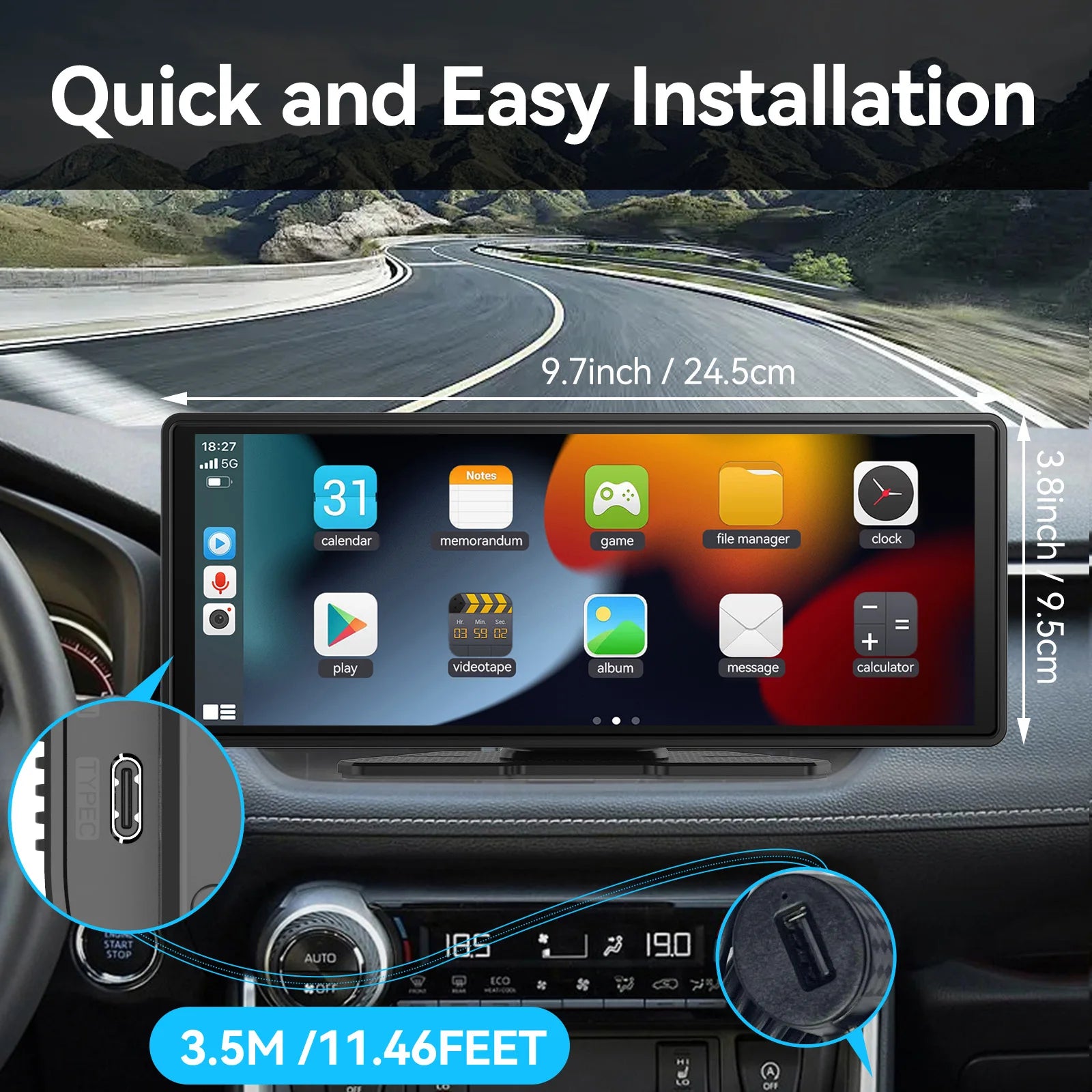 Universal Portable Carplay/Android Auto Screen