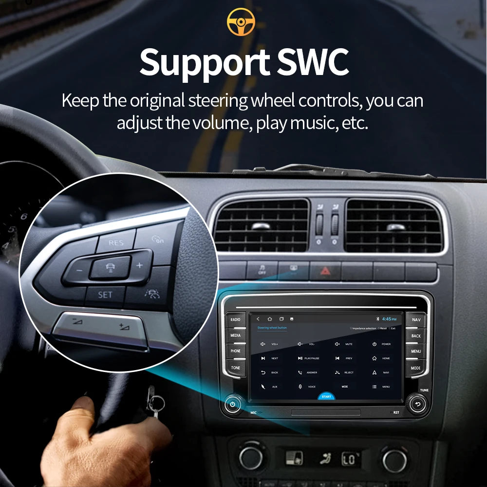 7" CarPlay and Android Auto Radio For VW Golf/Passat/Tiguan/Touran/Polo