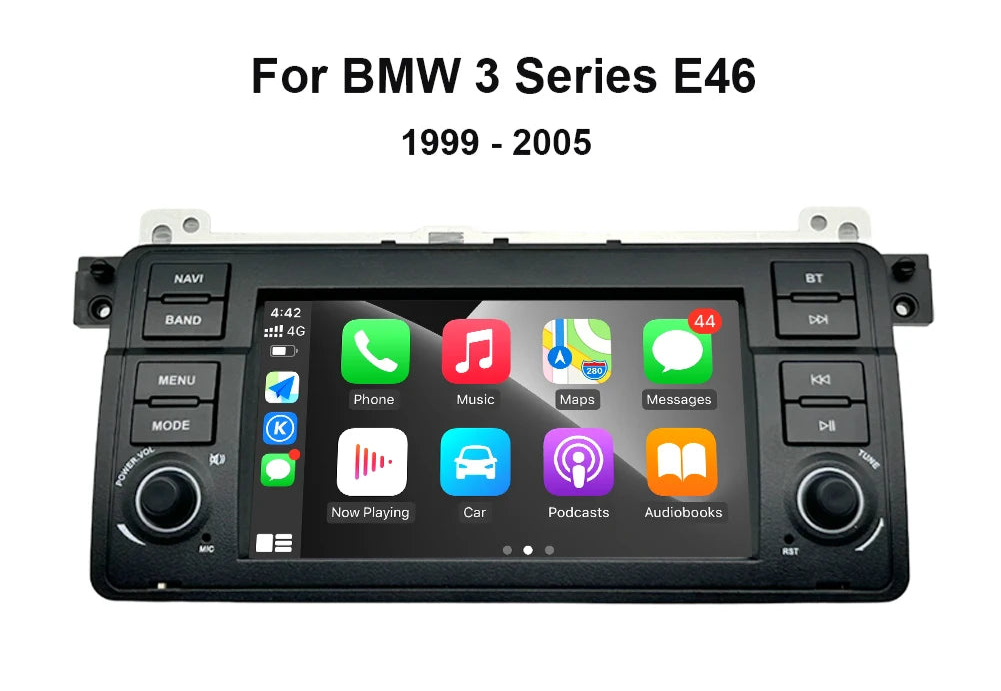 Wireless Carplay and Android Auto Head Unit for BMW 3 Series E46 (1999–2005)