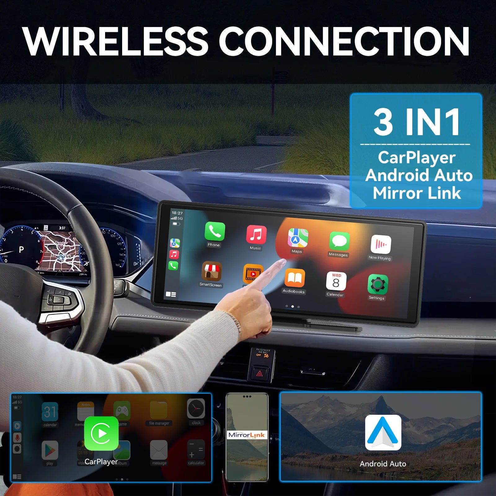 Universal Portable Carplay/Android Auto Screen