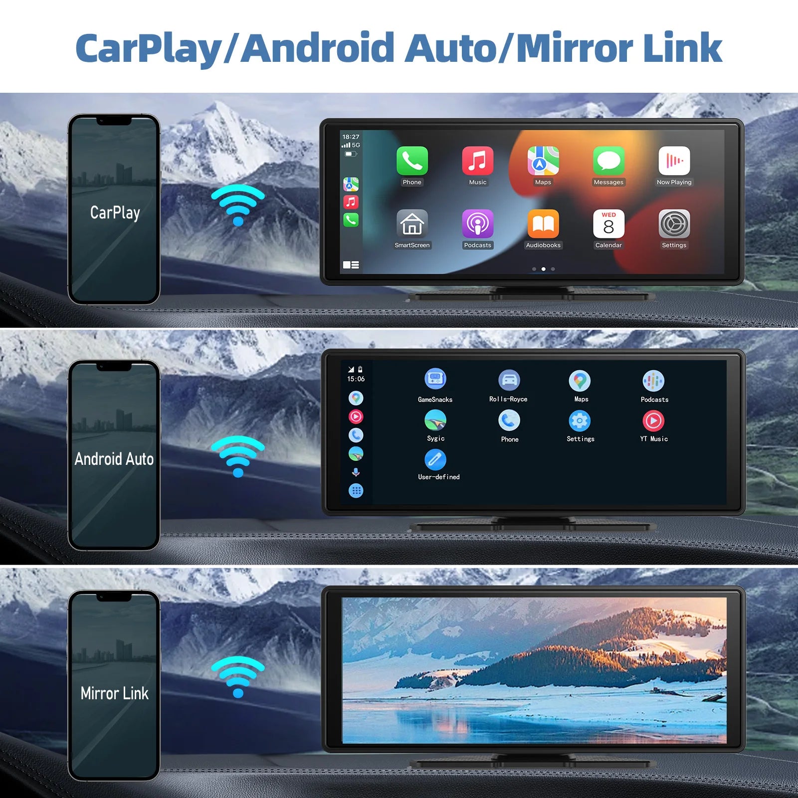 Universal Portable Carplay/Android Auto Screen