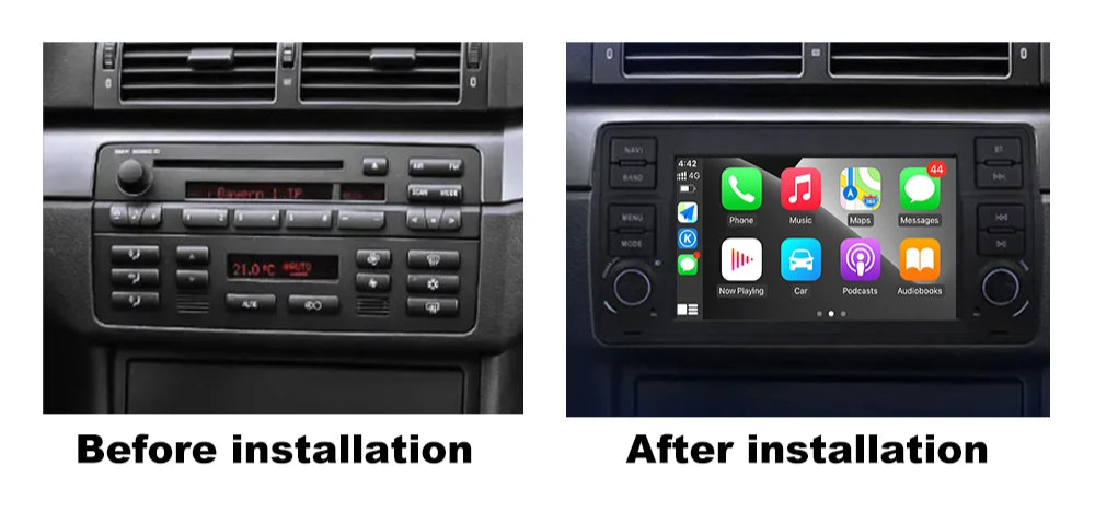 Wireless Carplay and Android Auto Head Unit for BMW 3 Series E46 (1999–2005)