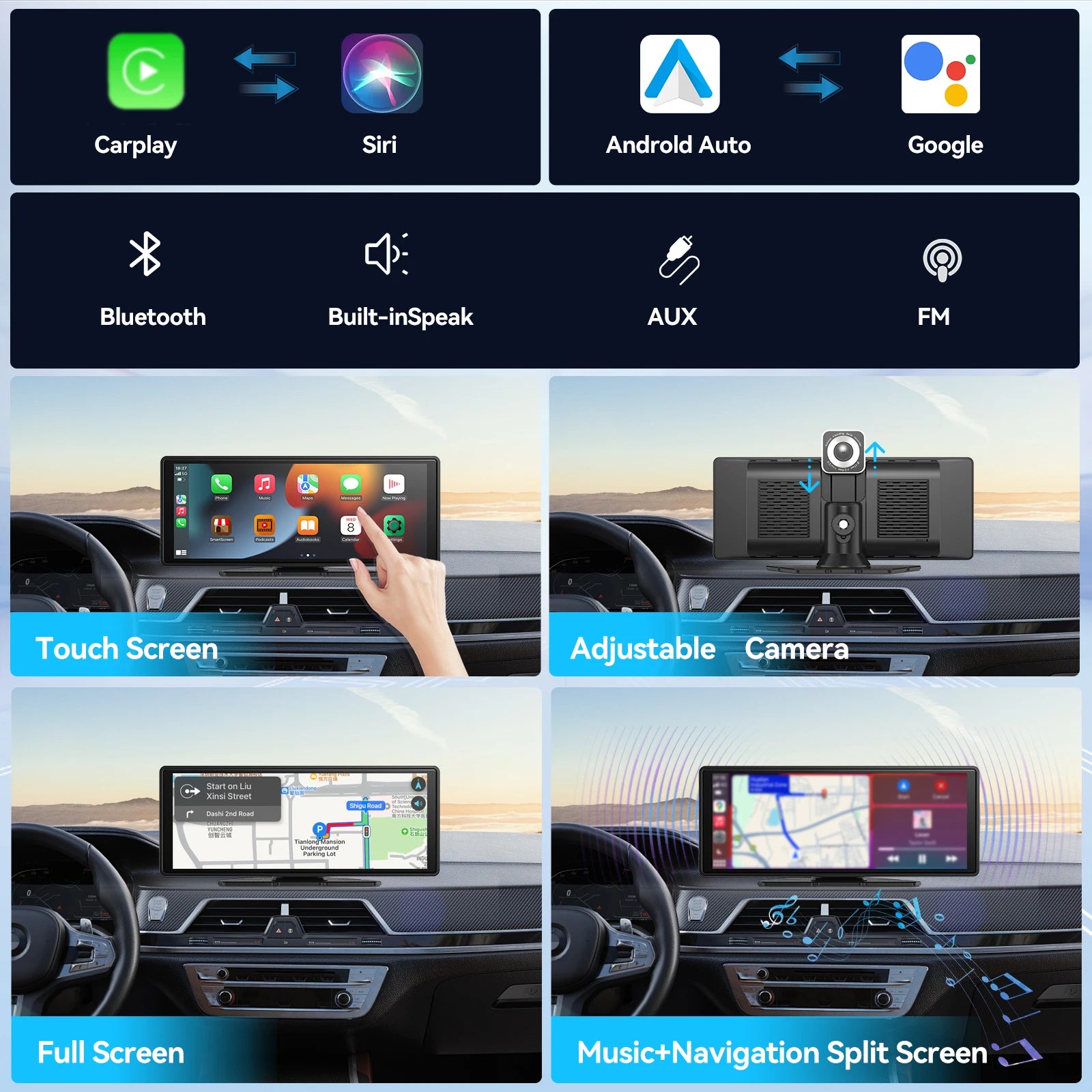 Universal Portable Carplay/Android Auto Screen