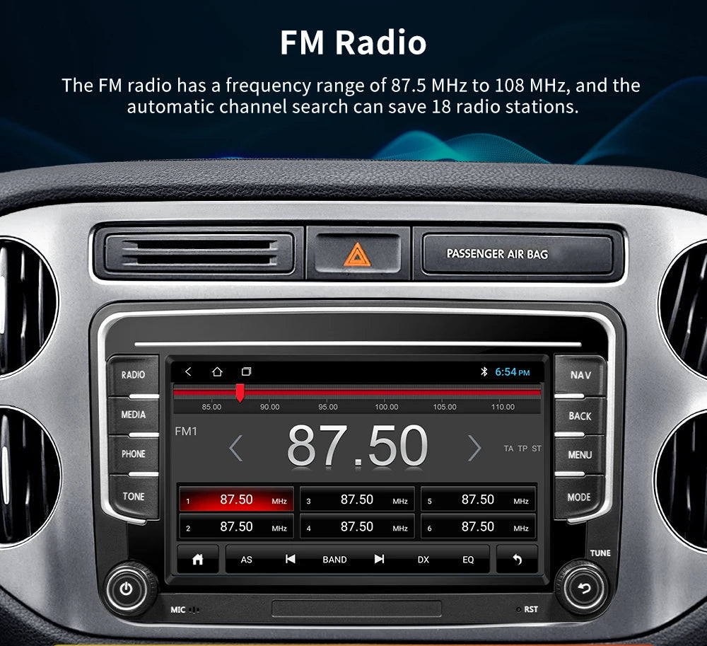 7" CarPlay and Android Auto Radio For VW Golf/Passat/Tiguan/Touran/Polo