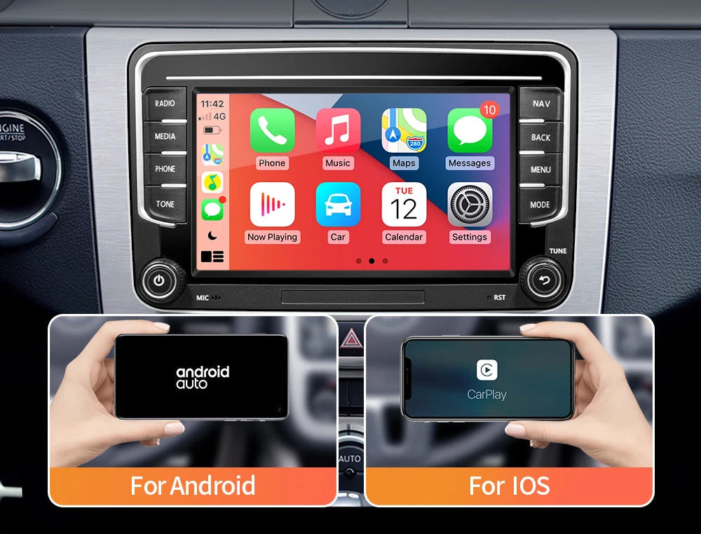7" CarPlay and Android Auto Radio For VW Golf/Passat/Tiguan/Touran/Polo