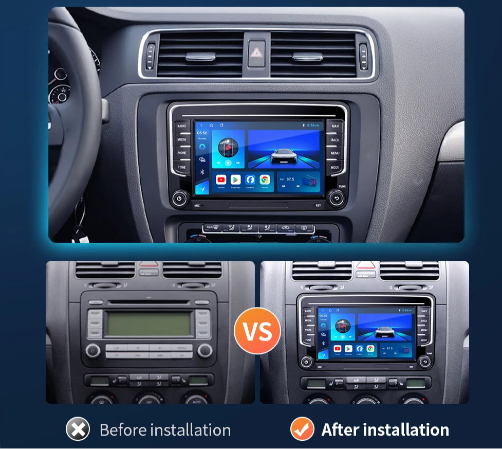 7" CarPlay and Android Auto Radio For VW Golf/Passat/Tiguan/Touran/Polo